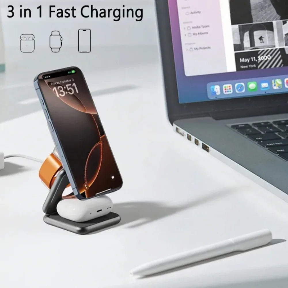 Foldable Magnetic Station 3 in 1