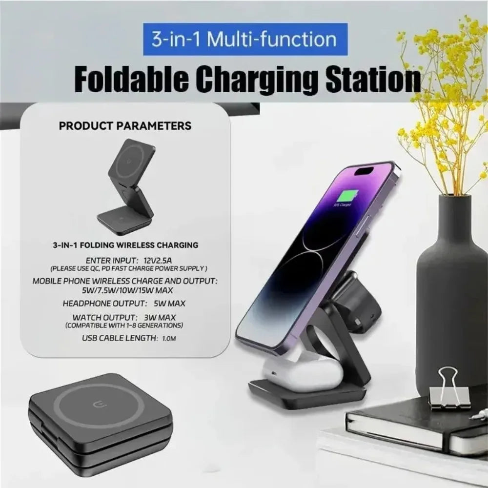 Foldable Magnetic Station 3 in 1